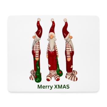 Santa Trio Merry XMAS - Mousepad (Querformat) - Weiß - Vorne