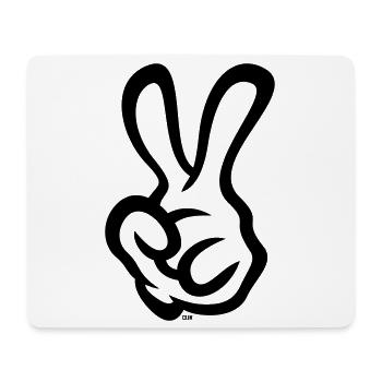 Victory Handzeichen (Linke Hand / 1C) - Mousepad (Querformat) - Weiß - Vorne
