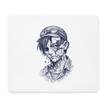 Zerfallener Mechaniker| Surrealer Zomie-Junge - Mousepad (Querformat) - Weiß - Vorne