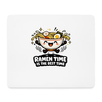 Ramen Zeit: Glückliche Nudeln - Mousepad (Querformat) - Weiß - Vorne