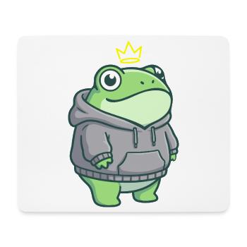 King Croak – Kawaii Frog Hoodie Streetwear - Mouse Pad (horizontal) - white - Front
