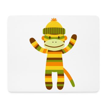 Funny Sock Monkey Colorful Striped Monkey Kids - Mouse Pad (horizontal) - white - Front