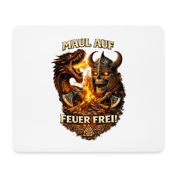 Skull Warrior Dragonfire - Mouse Pad (horizontal) - white - Front