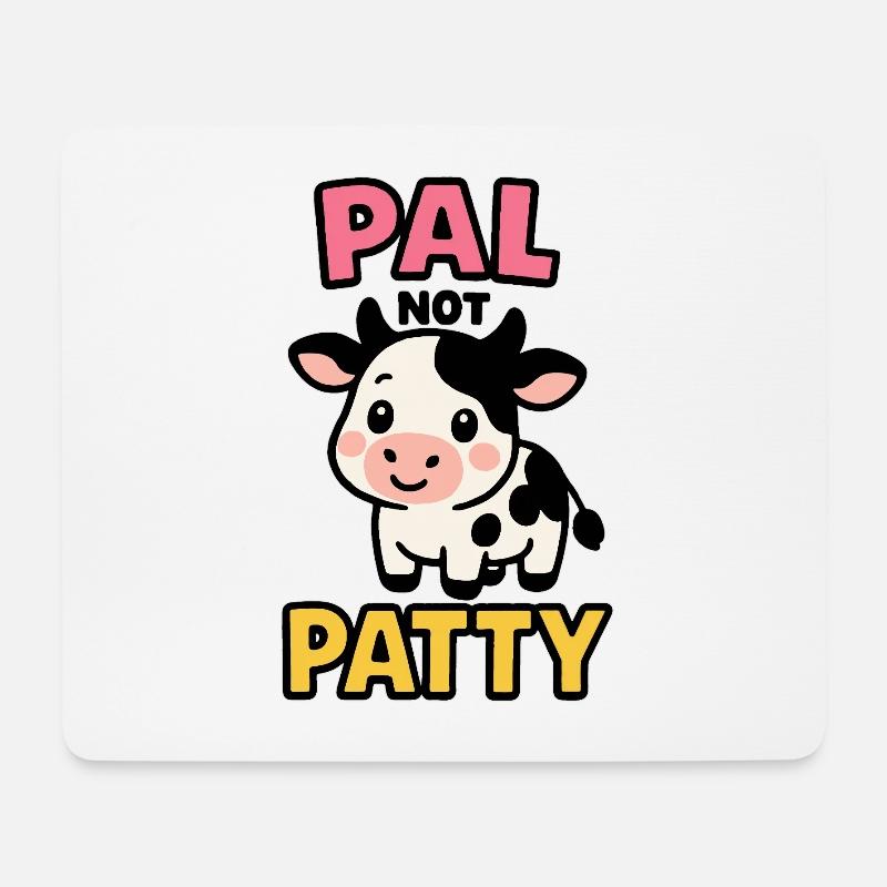 Pal not Patty – Niedliche Kuh-Freundschaft - Mousepad (Querformat) - Weiß