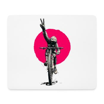 Motocross Peacezeichen Neon Rosa - Mousepad (Querformat) - Weiß - Vorne