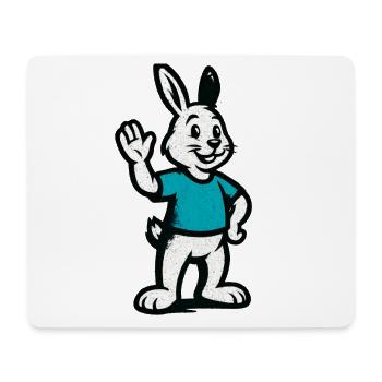 Winkernder Hase im Blau - Mousepad (Querformat) - Weiß - Vorne