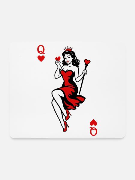 Herz Königin in Rot - Mousepad (Querformat) - Weiß