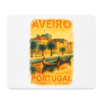 Aveiro Portugal – Aquarell Poster Moliceiros - Mousepad (Querformat) - Weiß - Vorne