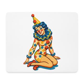 Pastell-Zirkus-Clownporträt - Mousepad (Querformat) - Weiß - Vorne
