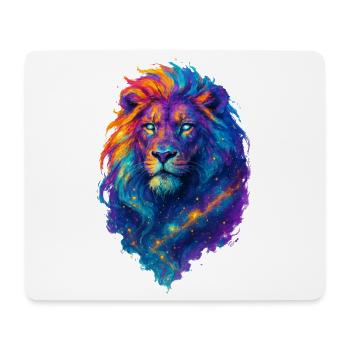 Lion cosmique coloré - Art couleurs Pop - Tapis de souris (format paysage) - blanc - Devant