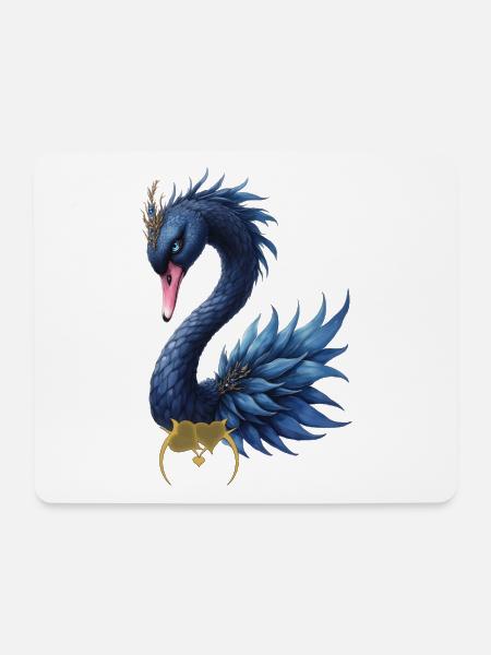 Blue Peacock Fantasy - Mousepad (Querformat) - Weiß