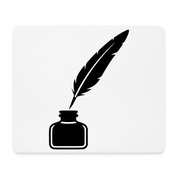 Federkiel Tintenfass Silhouette - Mousepad (Querformat) - Weiß - Vorne