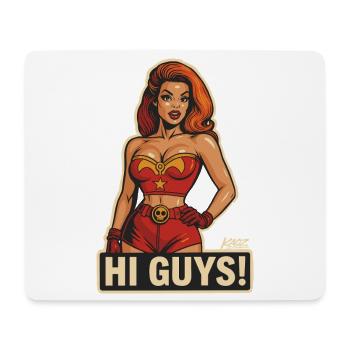 Hi Guys Retro Heroine  - Mouse Pad (horizontal) - white - Front