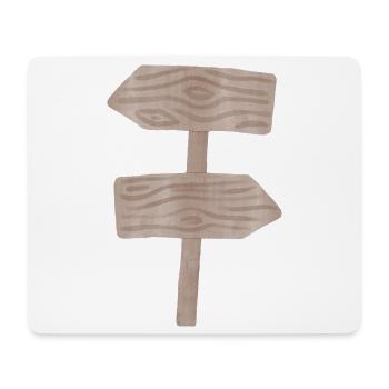 Woodland Signpost Wood Grain Graphic - Mouse Pad (horizontal) - white - Front