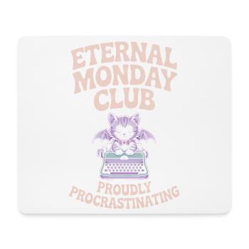 Club du Lundi Éternel Chat Procrastination - Tapis de souris (format paysage) - blanc - Devant
