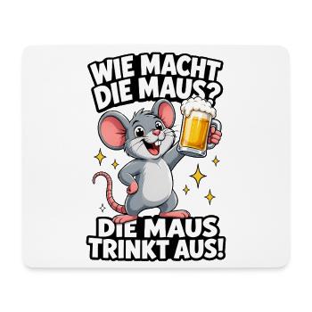 Party Maus Prost - Mousepad (Querformat) - Weiß - Vorne
