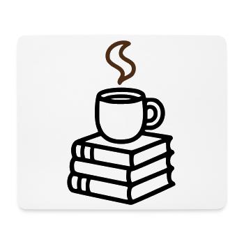 Bücher Kaffeetasse Lesen Buchclub Leseratte - Mousepad (Querformat) - Weiß - Vorne