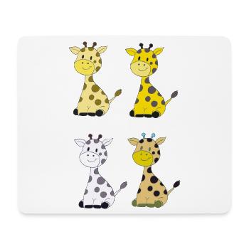Giraffenquartett Bunt - Mousepad (Querformat) - Weiß - Vorne