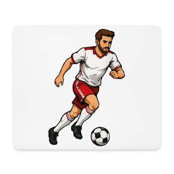 Dynamischer Fußballer im Sprint - Mousepad (Querformat) - Weiß - Vorne