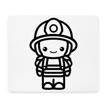 Feuerwehrmann - Mousepad (Querformat) - Weiß - Vorne