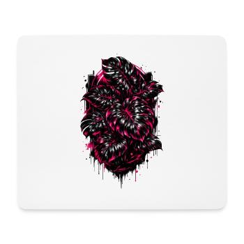 Neon Monstera – Dark Botanical Jungle Design - Mousepad (Querformat) - Weiß - Vorne