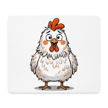 Lustiges Verwirrtes Huhn Funny Chicken - Mousepad (Querformat) - Weiß - Vorne