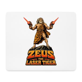 Zeus - The Laser - Tiger (Action vs. Mythos) - Mousepad (Querformat) - Weiß - Vorne