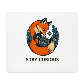 Waldfuchs Kompass der Neugier - Mousepad (Querformat) - Weiß - Vorne