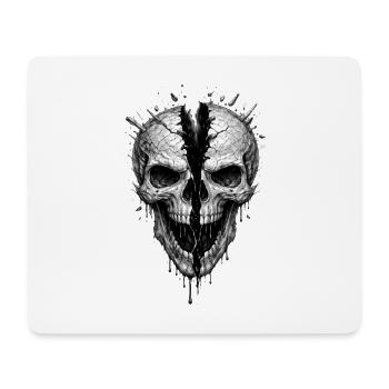 Split Skull Gothic Horror-Grafik - Mousepad (Querformat) - Weiß - Vorne