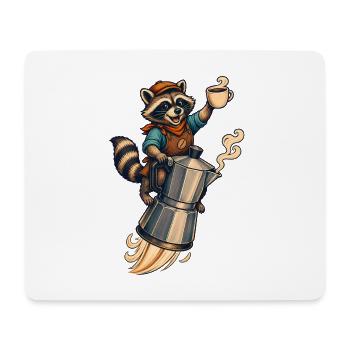 Kaffee Raketen-Waschbär - Mousepad (Querformat) - Weiß - Vorne