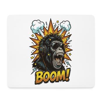 Cool chimpanzee with headphones comic design - Mouse Pad (horizontal) - white - Front