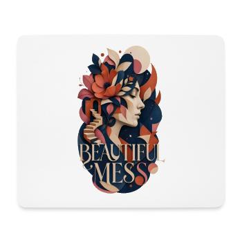 Beautiful Mess – Modern Art Collage - Mouse Pad (horizontal) - white - Front