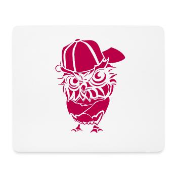 Hip Hopper Owl - Tapis de souris (format paysage) - blanc - Devant