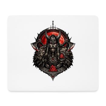 Emblème du guerrier viking cornu - Tapis de souris (format paysage) - blanc - Devant