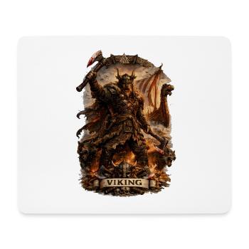 Ferocious Viking Warrior in Firelit Banner - Mouse Pad (horizontal) - white - Front