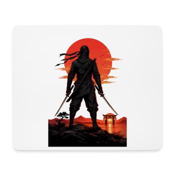 Ninja at Sundown by Torii Gate - Mouse Pad (horizontal) - white - Front