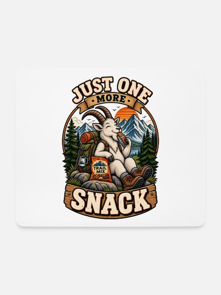 Nur noch ein Snack – Wanderziege - Mousepad (Querformat) - Weiß