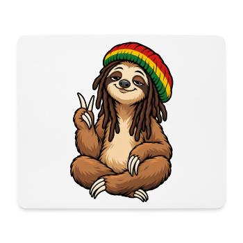 Cool Rastafarian Sloth - Mouse Pad (horizontal) - white - Front