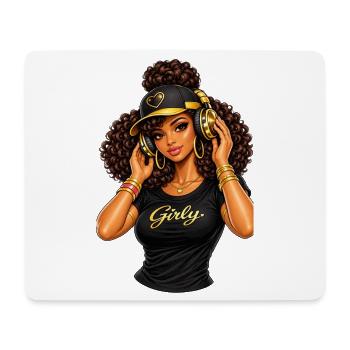 Girly Beats Illustration Hip-Hop - Mousepad (Querformat) - Weiß - Vorne