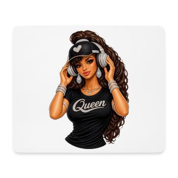 Queen Hip-Hop Glam Illustration - Mouse Pad (horizontal) - white - Front