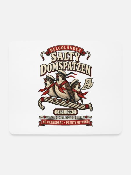 Helgoländer Salty Domspatzen – Est. 1399 - Mousepad (Querformat) - Weiß