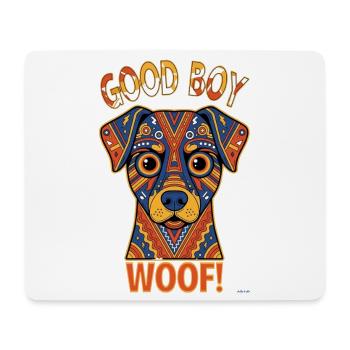 Buntes Retro-Hunde-Abschieds-Wuff-Design. - Mousepad (Querformat) - Weiß - Vorne