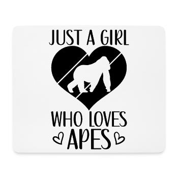 Affe Herz Silhouette - Mousepad (Querformat) - Weiß - Vorne