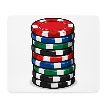 Pokerchip Stack Farbexplosion - Mousepad (Querformat) - Weiß - Vorne