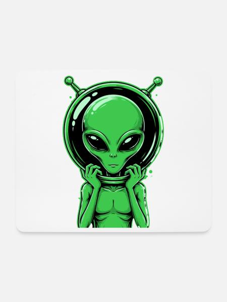  Grüner Alien Außerirdischer Science Fiction - Mousepad (Querformat) - Weiß