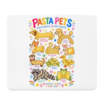 Pasta Pets Lustige Nudel Tiere für Pastafans - Mousepad (Querformat) - Weiß - Vorne