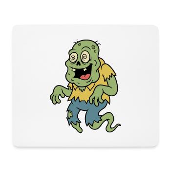 Retro-Cartoon-Zombie-Geist mit wirbelnden Augen - Mousepad (Querformat) - Weiß - Vorne