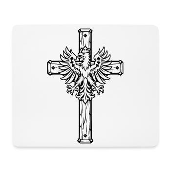 Gipfelkreuz mit Tiroler Adler in Schwarz-Weiß - Mousepad (Querformat) - Weiß - Vorne