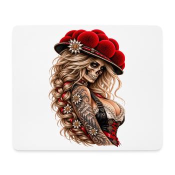 Wild Skull Queen – Schwarzwald Rebellin - Mousepad (Querformat) - Weiß - Vorne