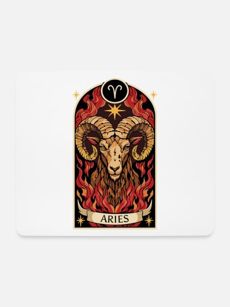 WIDDER-Tierkreiszeichen - Mousepad (Querformat) - Weiß